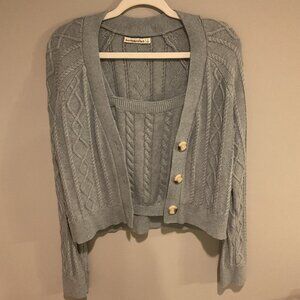 ABERCROMBIE & FITCH 2PC CABLE KNIT CARDIGAN SET*** COASTAL GRANDMA TREND